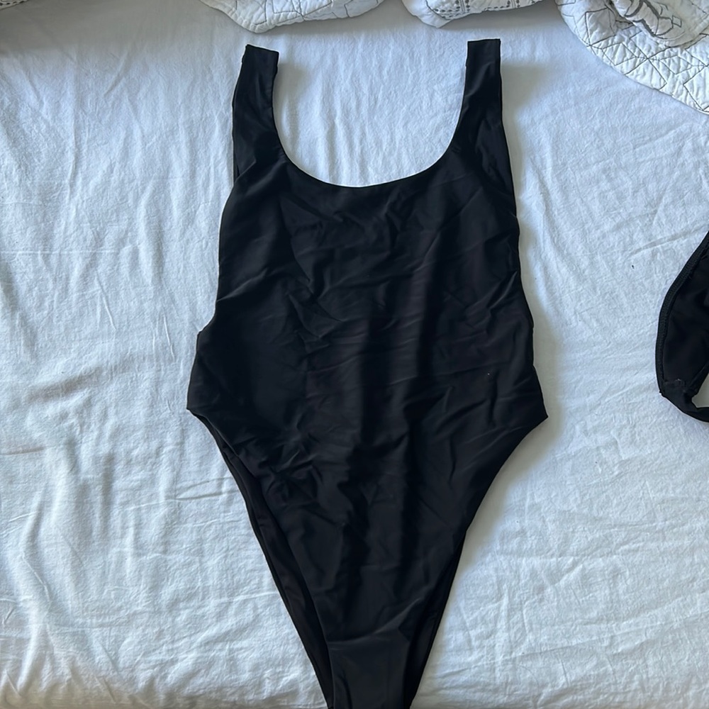One piece black swimsuit